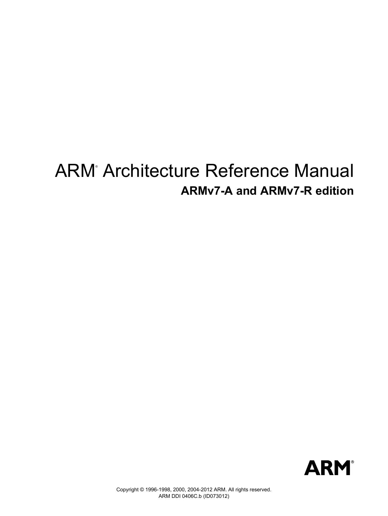 ARM Architecture Reference Manual ARMv7-A and ARMv7-R edition